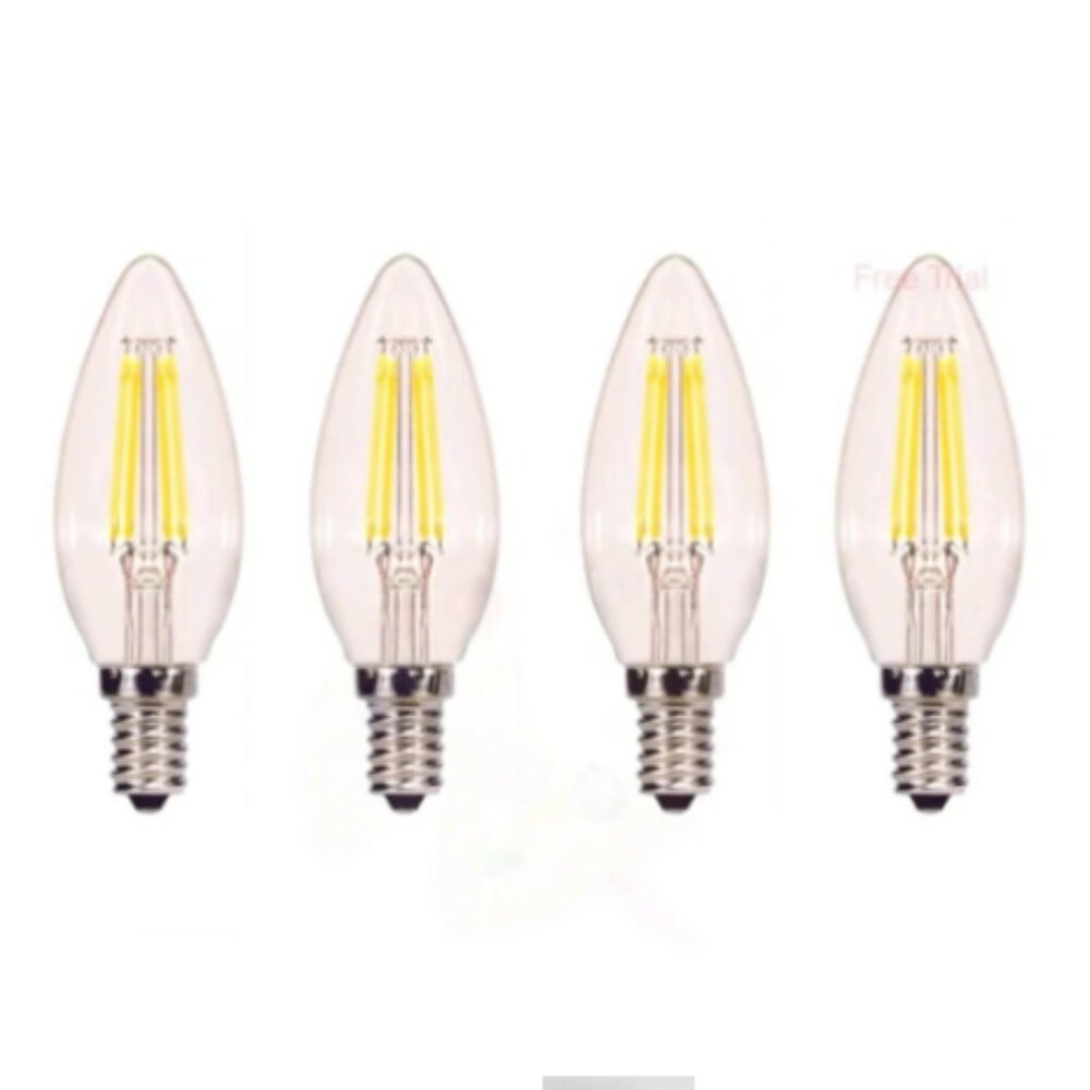 Satco Lighting S29877 Single 4.5 Watt B10 Candelabra (E12) LED Bulb (4PK)